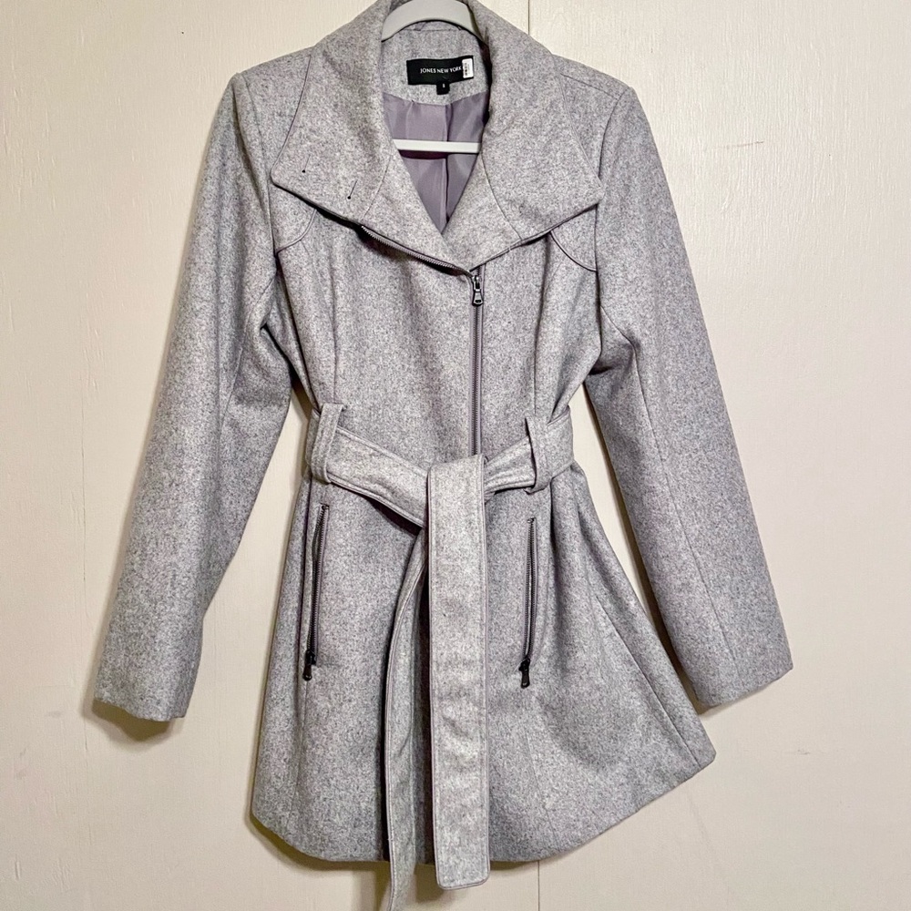 JONES NEW YORK Women’s Wool-Blend Grey Winter Coat